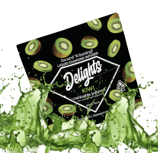 Delights Gummies - Delights | Kiwi | Hybrid 100mg Liquid Diamond Gummies Main Image