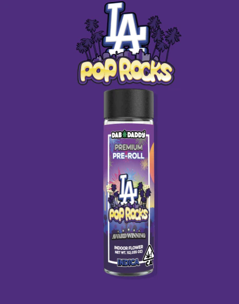 Dab Daddy Ⓡ - Dab Daddy | LA Pop Rocks | Indica Premium Preroll 4 pack Main Image