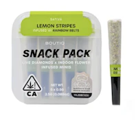Boutiq Snack Pack - Lemon Stripes x Rainbow Belts 54% - Live Diamond Infused Pre Rolls (5pk)