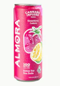 Almora Farm: 12oz Can: 100mg THC Strawberry Lemon Prebiotic Soda
