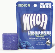 WHOA 100mg Sour Blue Raspberry Gummy Single Bite