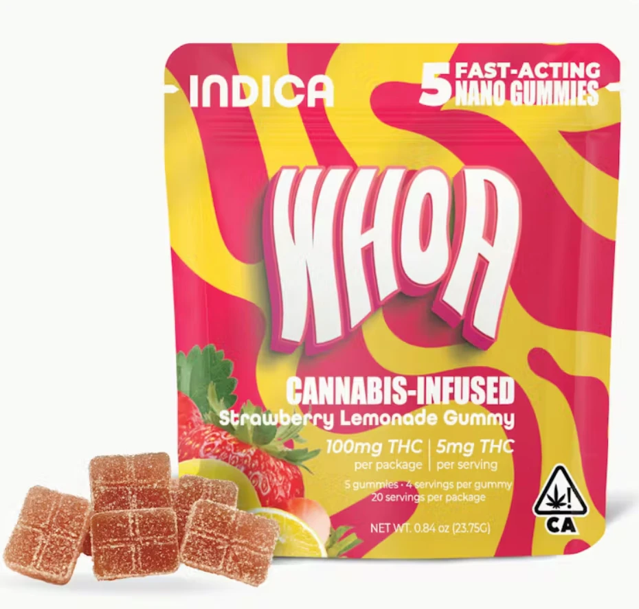 Whoa - WHOA Edibles Gummy 5pk 100mg Indica Strawberry Lemonade Main Image