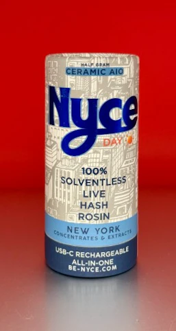 Nyce - Papaya Mimosa -Sativa-71.04% THC | Solventless Live Hash Rosin AIO (Vape Pen) .5g | Nyce   -xxx5 front
