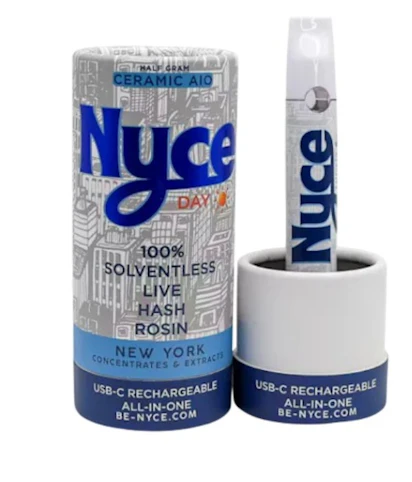 Nyce - Papaya Bomb x TC -Hybrid- 81.46% THC |Solventless Live Hash Rosin AIO (Vape Pen) .5g | Nyce   -ttt6 back