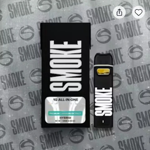 Smoke - Sweet Mischief -Hybrid- 81.59% THC | 1g All-in-One (Vape) | SMOKE  - QQ6 