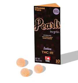 Gron | Edibles | PEARLS- Orange Yuzu | Hash Rosin Infused | 100 MG | 10