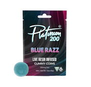 Platinum Blue Razz Live Resin Gummy Coins 200mg