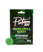 Platinum Green Apple Burst Gummy Coins 200mg