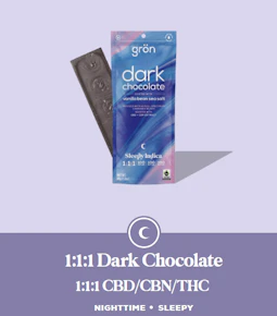 Grön | Dark Chocolate | Vanilla Bean Sea Salt 1:1:1 CBD:CBN:THC | 100mg