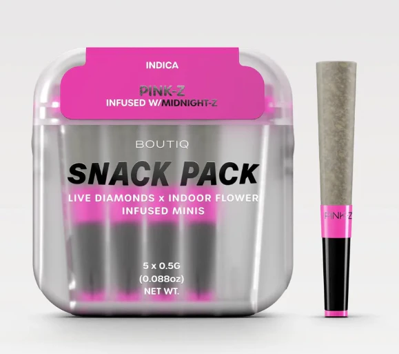 BTQ - BOUTIQ Snack | Prerolls | Diamond Infused | Pink-Z x Midnight-Z | 5PK | 2.5g Main Image