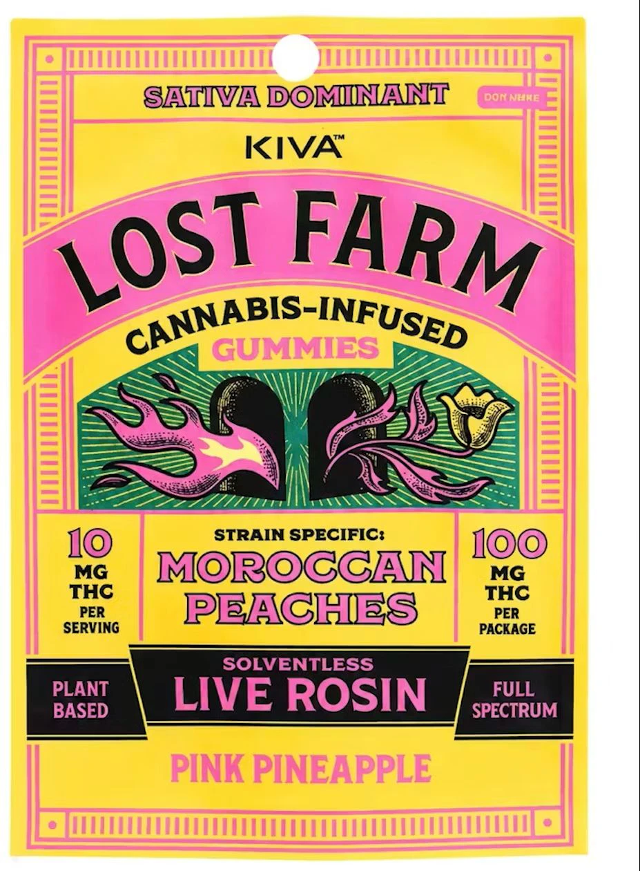 Lost Farm - Lost Farm - Pink Pineapple x Moroccan Peaches - 100mg Live Rosin Gummies Main Image