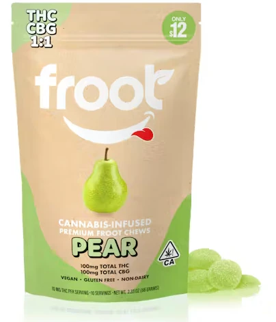 Froot - Froot - Pear - Gummies - 10pk - 1:1 THC/CBG - 100mg Main Image