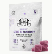 Heavy Hitters: 100mg THC/ 100mg CBN Fast Acting Gummy Pack: Sour Blackberry [I]