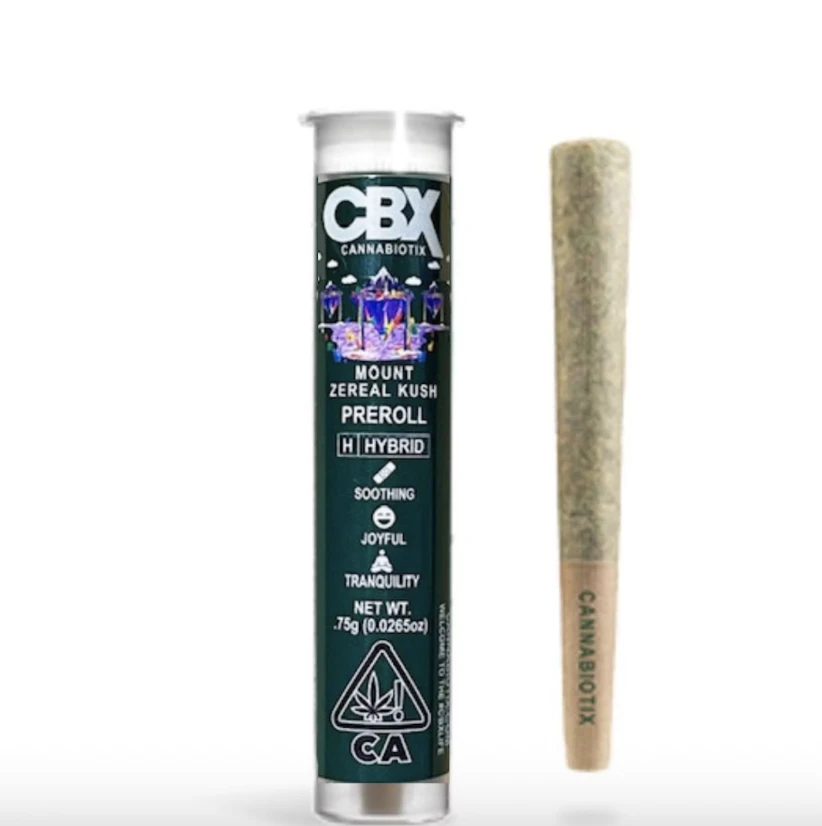 CBX: Cannabiotix - CBX | Mount Zereal Kush | .75g Pre-Roll Main Image