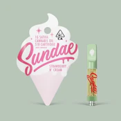 Sundae Vape Cartridge 1g Sativa Strawberry N' Cream