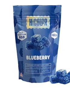 HiCOLOR | Edibles | Gummies | Infused (RSO) - Sour Blueberry | 10pk 100mg