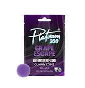 Platinum Grape Escape Live Resin Gummy Coins 200mg