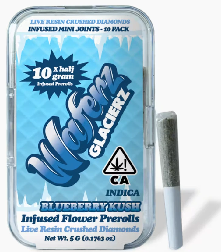 Waferz - Waferz - Glacierz Infused Flower Pre-Rolls 10 Pack - Blueberry Kush 5g Main Image