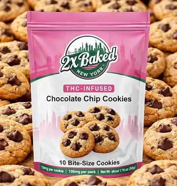 2X BAKED - 2X Baked | Edible | chocolate chip cookies | 10pc x 100mg | Main Image