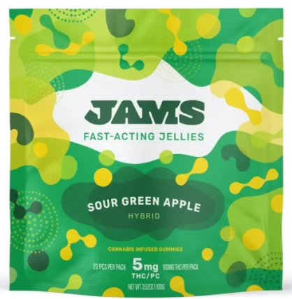 JAMS - Sour Green Apple 20pk Fast-Acting Jellies - Hybrid | Jams Main Image