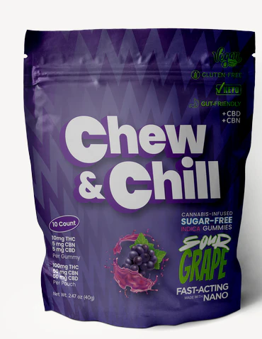Chew & Chill - Chew & Chill | Edible | Sour Grape | 10pk | 100mg Main Image