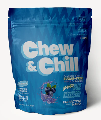 Chew & Chill - Chew & Chill | Edible | Sour Blue Razzberry | 10 pk | 100mg Main Image