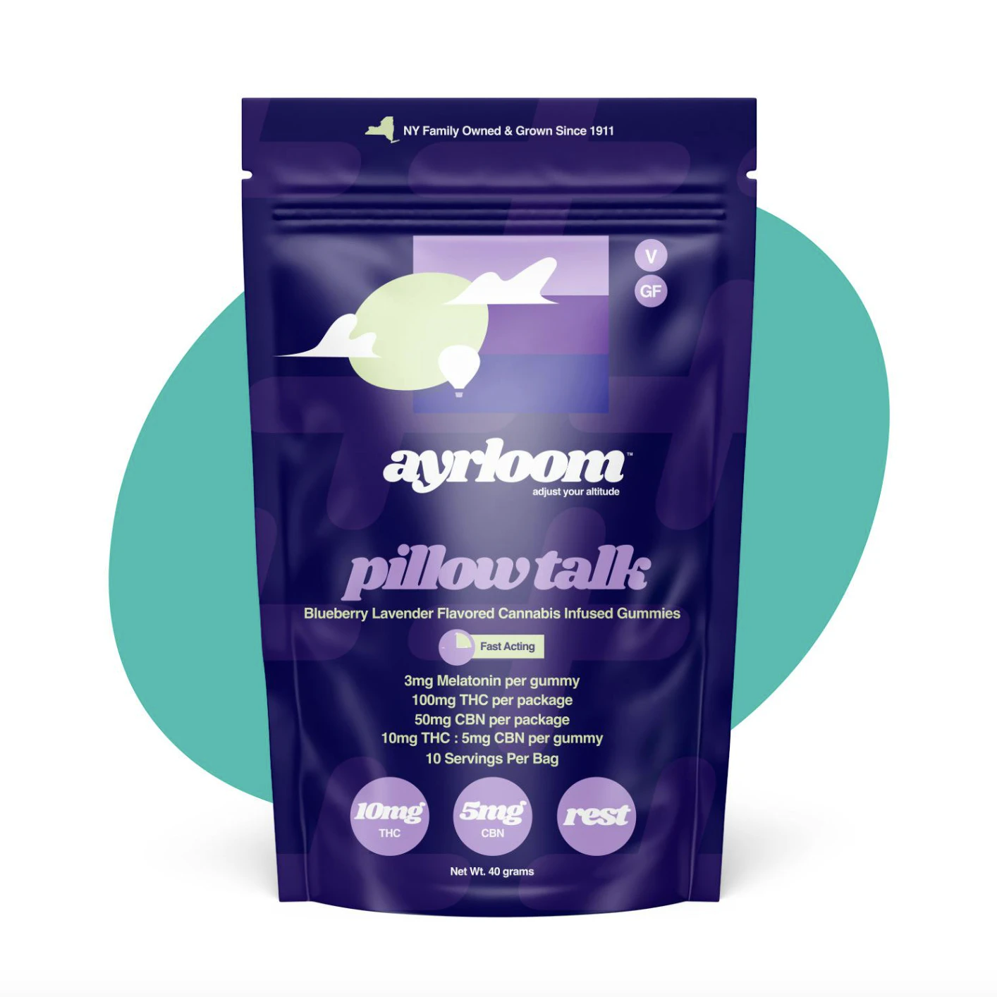 ayrloom - Ayrloom | Pillow Talk (10mg THC: 5mg CBN) | 10 Pack Gummies | 100mg Main Image