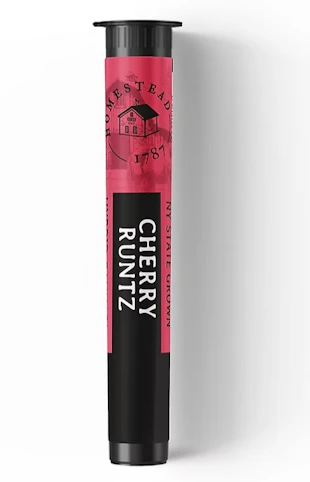 Homestead 1787 - Cherry Runtz -Hybrid- 26.3% THC | 1g NYS Grown (Pre-Roll) | Homestead 1787    -Q8 FRONT