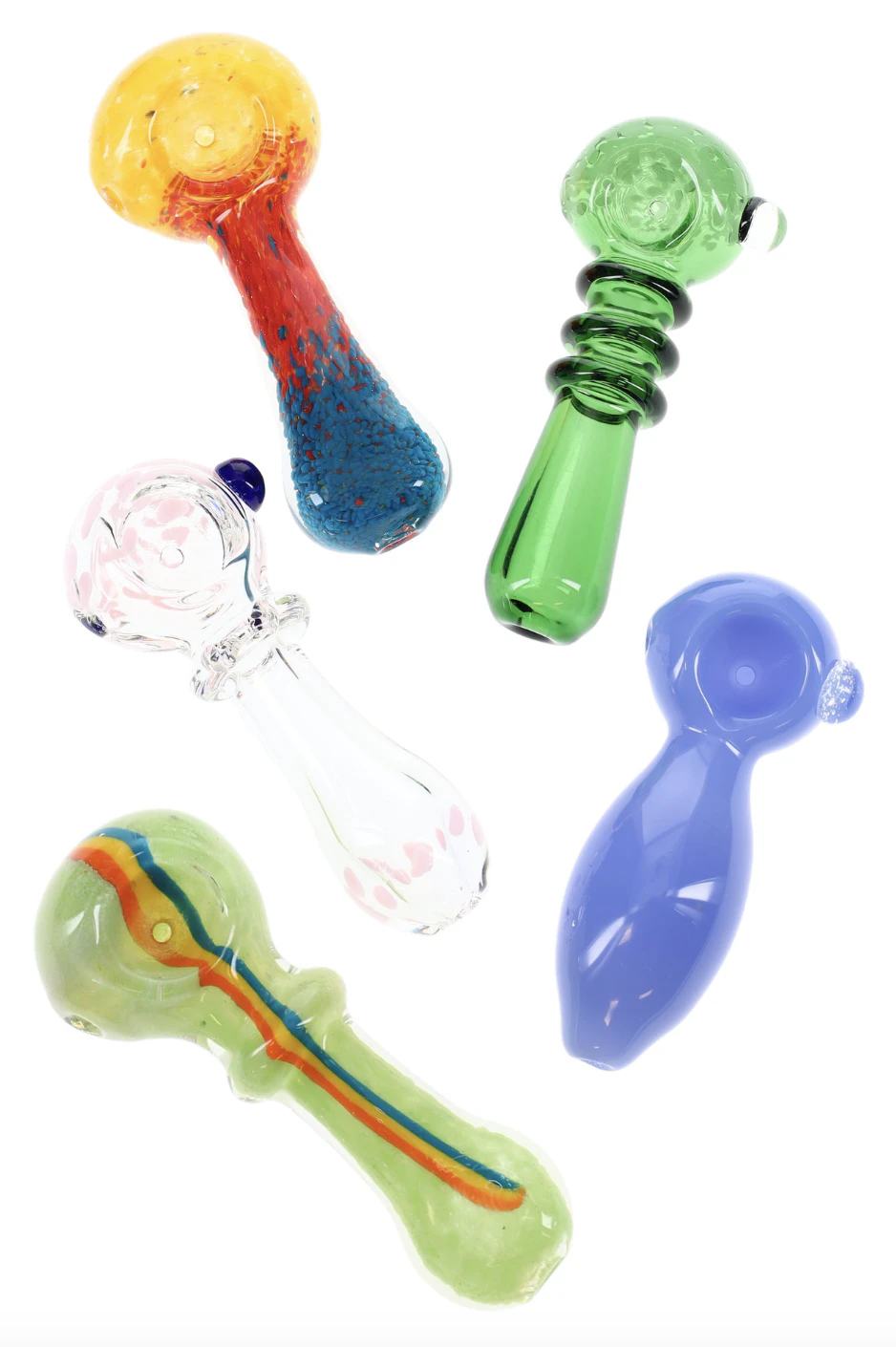 SPS - SPS | 4" Colored Glass Spoon Pipe | Assorted Colors Main Image