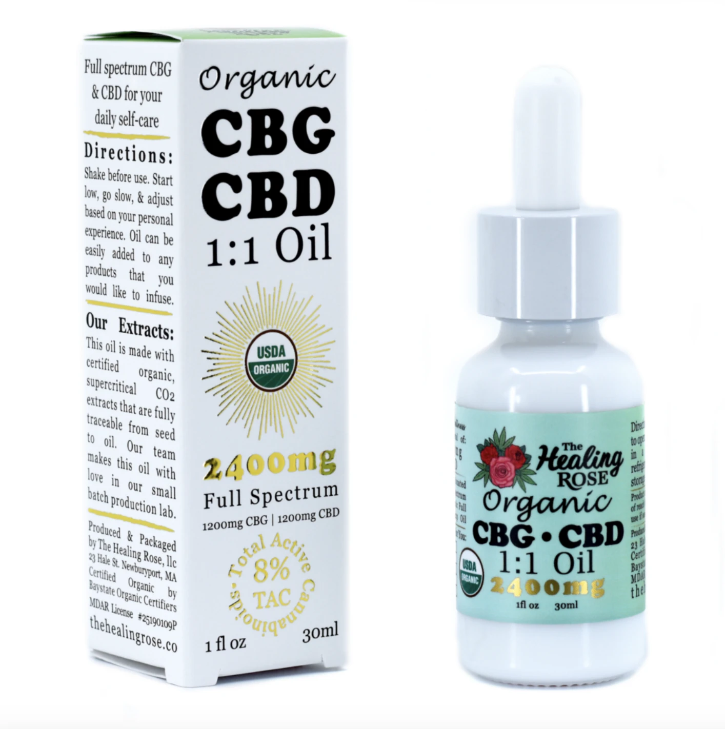 THE HEALING ROSE - The Healing Rose | Organic Full Spectrum Oil (CBG:CBD) | 2400mg Main Image