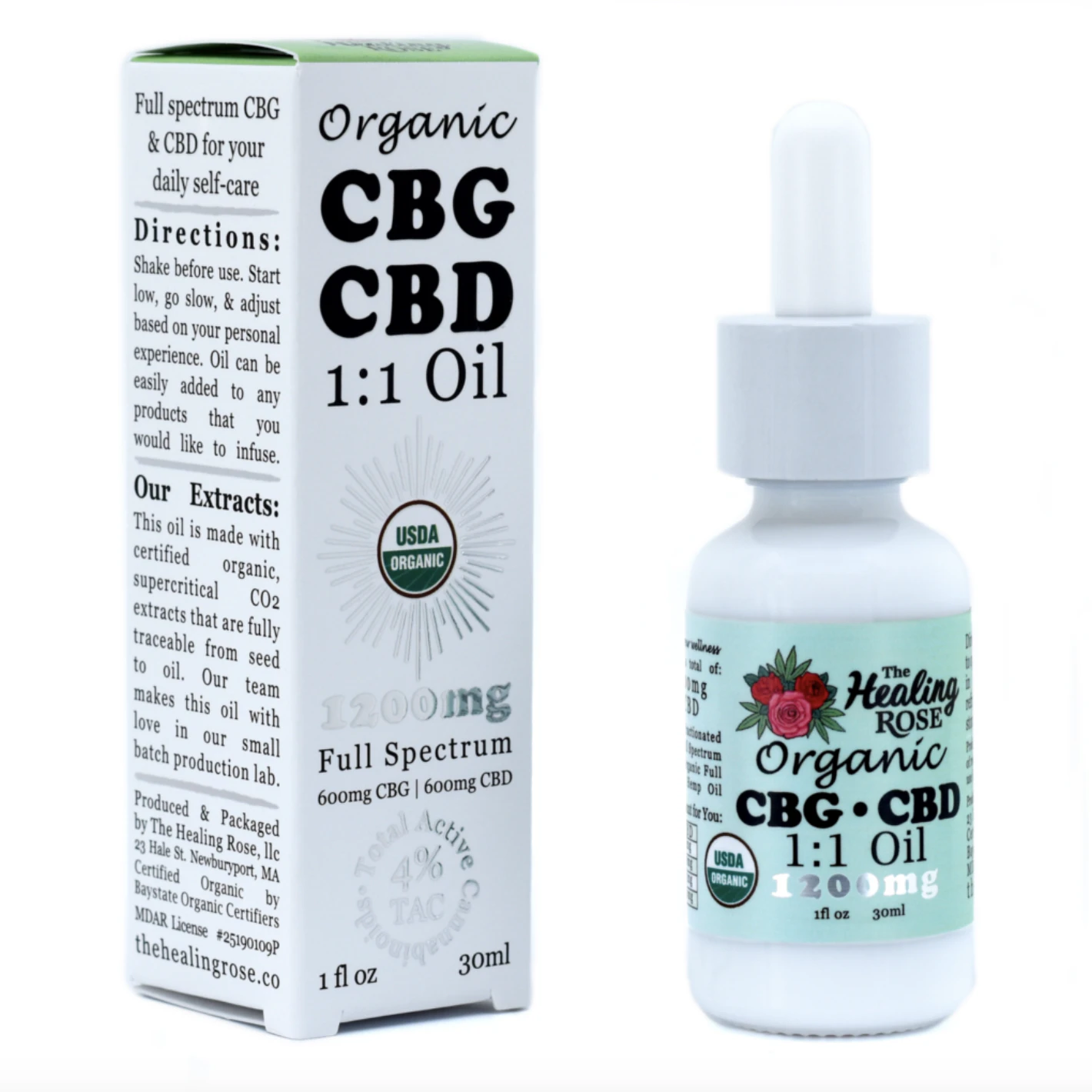 THE HEALING ROSE - The Healing Rose | Organic Broad Spectrum CBD Oil | 1200mg Main Image