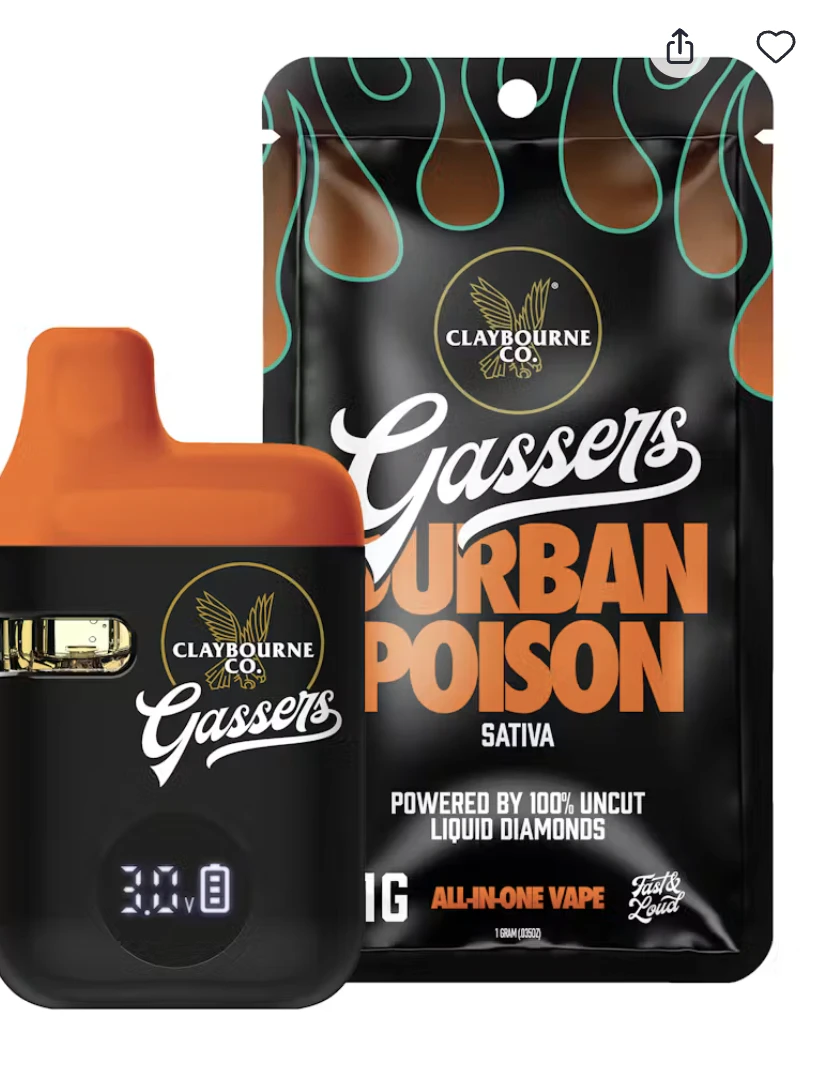 Claybourne Co. - Claybourne Co Gassers Vape AIO 1g Durban Poison Main Image