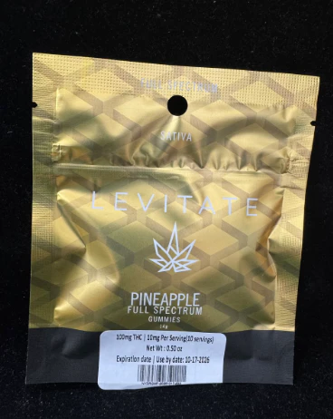 Levitate - Pineapple 100mg Live Resin Gummy - Sativa | Levitate Main Image