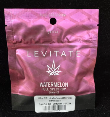 Levitate - Watermelon 100mg Live Resin Gummy - Sativa | Levitate Main Image