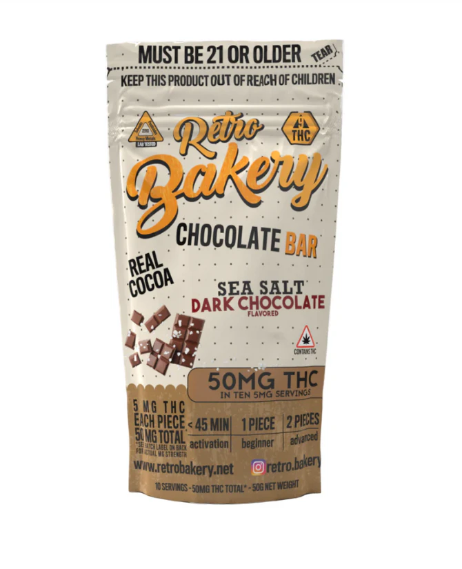 RETRO BAKERY - Retro Bakery | Sea Salt Dark Chocolate Bar | 5mg THC Main Image