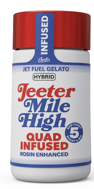 Jeeter - Mile High - Infused Baby Jeeter 0.5G x 5 (2.5G) Preroll Jet Fuel Gelato Main Image