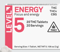 Level | Edible | Energy Protab THC, THC-V, CBG | 20-pack | 5mg