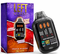 Left Coast- 3g Disposable Vape- Monster Cookies(I) X Cherry Volcano(H) X Super Sour Diesel(S)