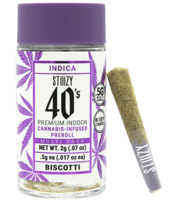 STIIIZY - STIIIZY | Infused Prerolls | 40's Multipack | Biscotti | 5pk | 2.5g Main Image