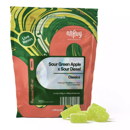 MFNY - MFNY | Sour Green Apple x Sour Diesel | Live Resin Gummies 10-Pack | 100mg Main Image