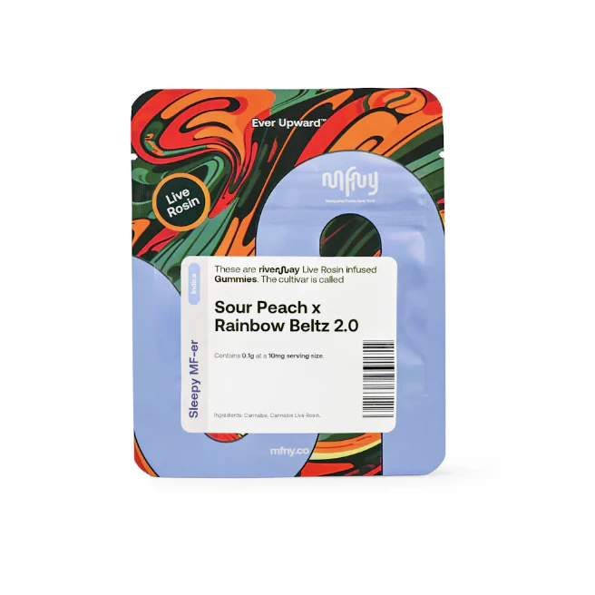 MFNY - MFNY | Sour Peach x Rainbow Beltz 2.0 | Live Rosin Gummies 10-Pack | 100mg Main Image