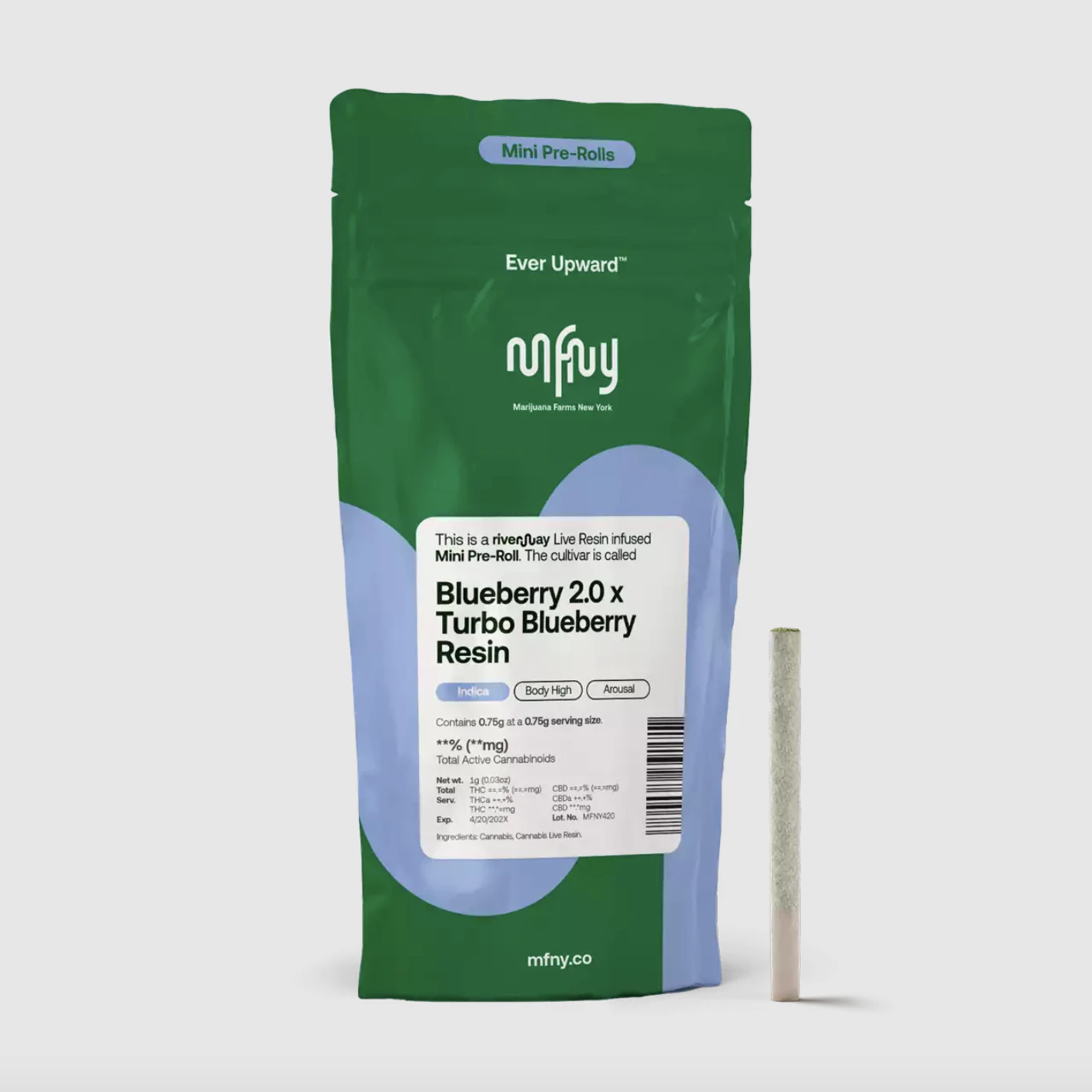 MFNY - MFNY | Blueberry 2.0 x Turbo Blueberry | Live Resin Infused Pre-Roll 4-Pack | 3g Main Image