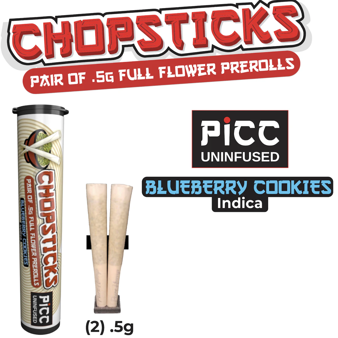Chop Stick - Blueberry Cookies Pre-roll | .5g, 2pack Main Image