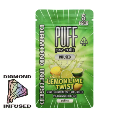PUFF - PUFF | Lemon Lime Twist | Diamond Infused Pre-Roll 5 pack | 2.5g Main Image