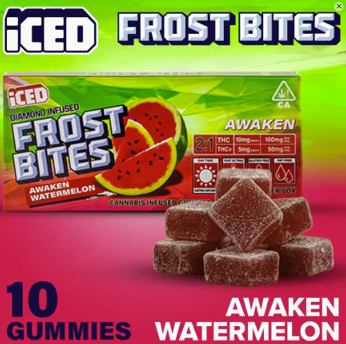ICED - [Iced] Gummies 10 Pack - 150mg - Awaken Watermelon 2:1 (THC:THCv) Main Image