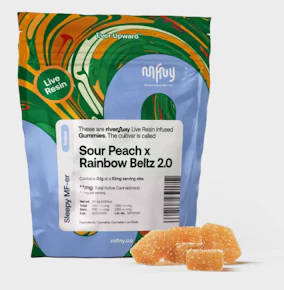 MFNY | Edibles | Sour Peach x Rainbow Beltz 2.0 | 10 Pk | Rosin Gummies|