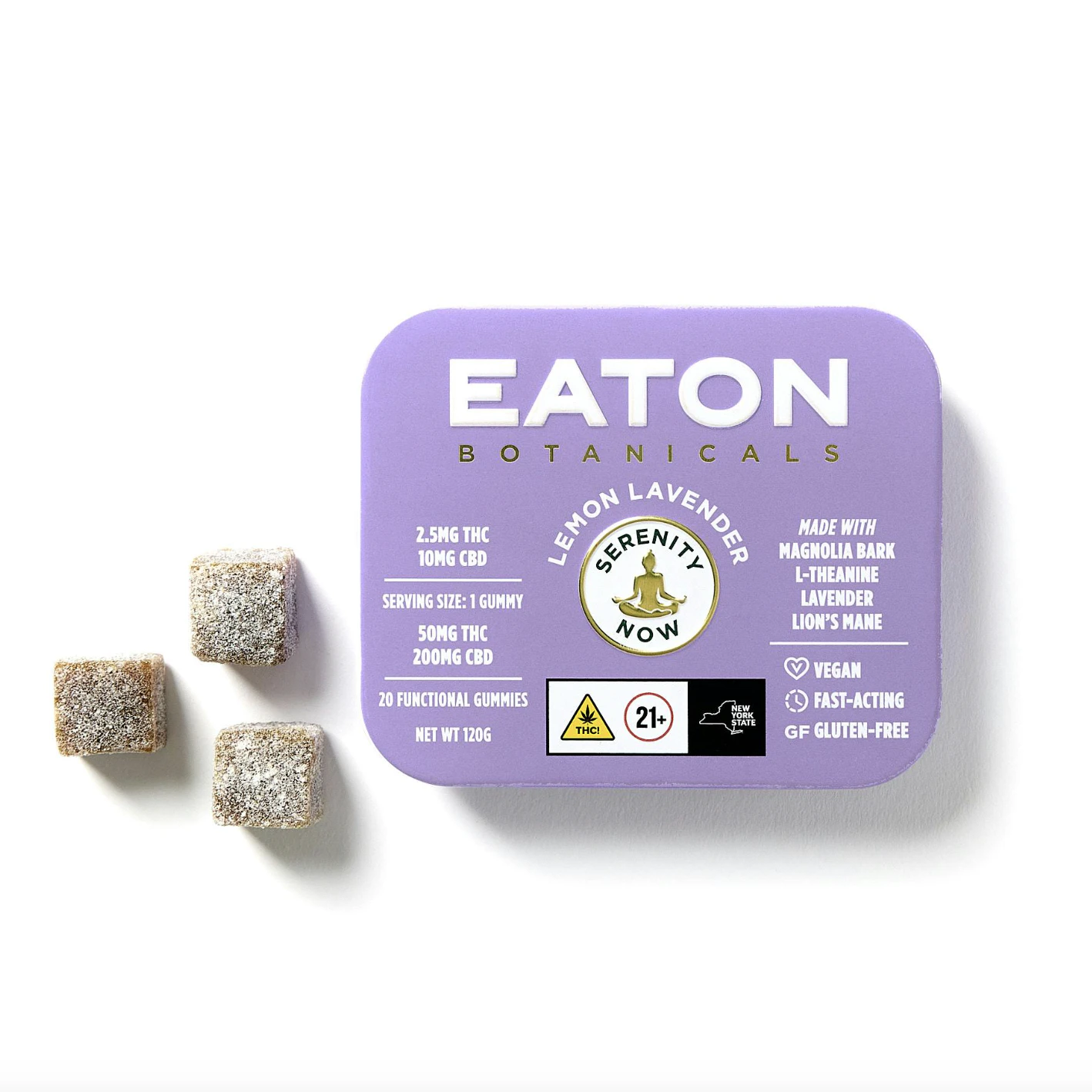 Eaton - Eaton Botanicals | Lemon Lavender "Serenity Now" (THC:CBD) | Gummies | 50mg Main Image