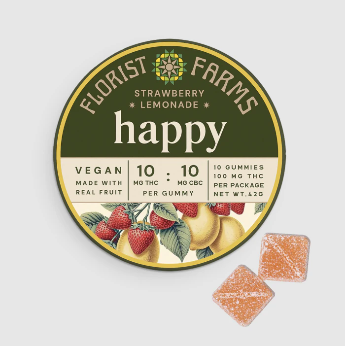 Florist Farms - Florist Farms | Strawberry Lemonade "Happy" (THC:CBC) | Gummies | 100mg Main Image