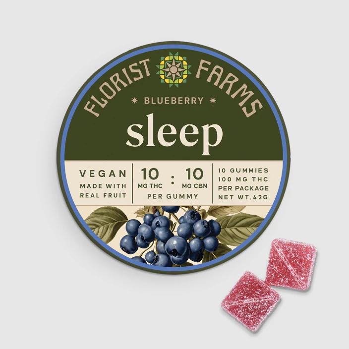 Florist Farms - Florist Farms | Blueberry "Sleep" (THC:CBN) | Gummies | 100mg Main Image