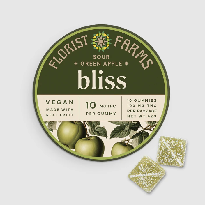 Florist Farms - Florist Farms | Sour Green Apple "Bliss" | Gummies | 100mg Main Image
